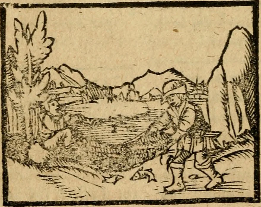 An illustration from Æsopi Phrygis Fabulae graece et latine, cum aliis quibusdam opusculis : quorum indicem sequens pagella indicabit, 1616, leaf 155