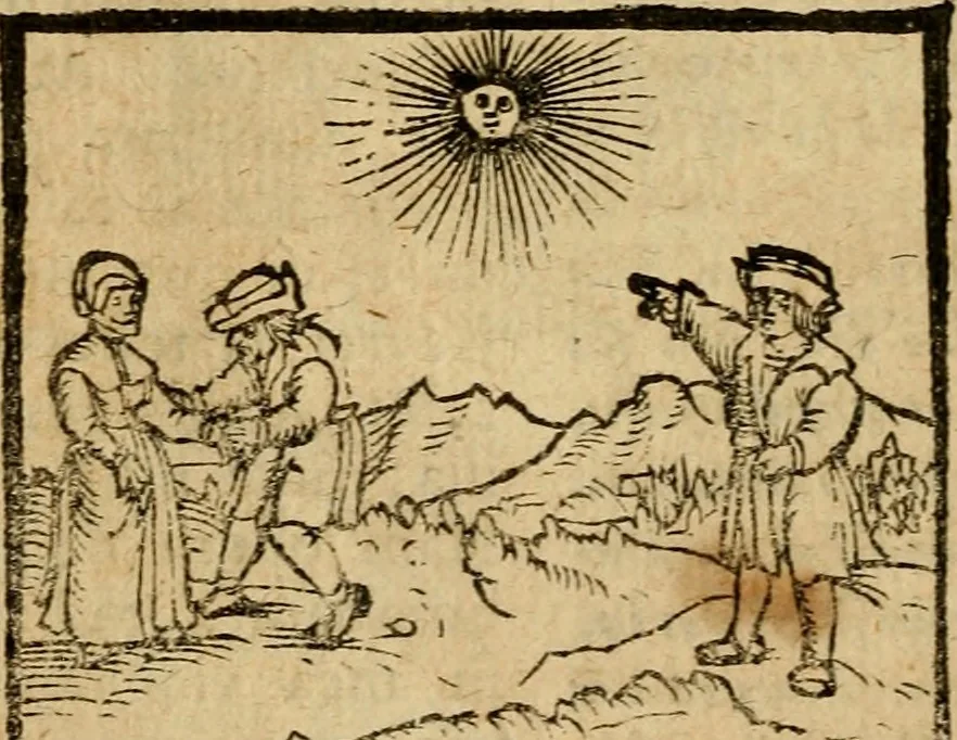 An illustration from Æsopi Phrygis Fabulae graece et latine, cum aliis quibusdam opusculis : quorum indicem sequens pagella indicabit, 1616, leaf 167