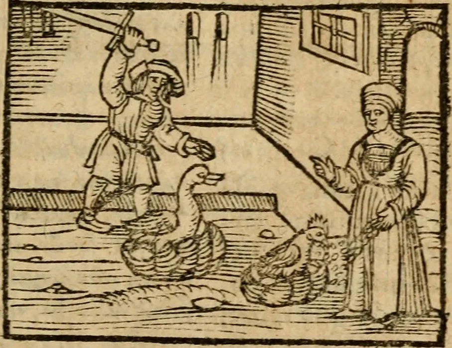 An illustration from Æsopi Phrygis Fabulae graece et latine, cum aliis quibusdam opusculis : quorum indicem sequens pagella indicabit, 1616, leaf 170