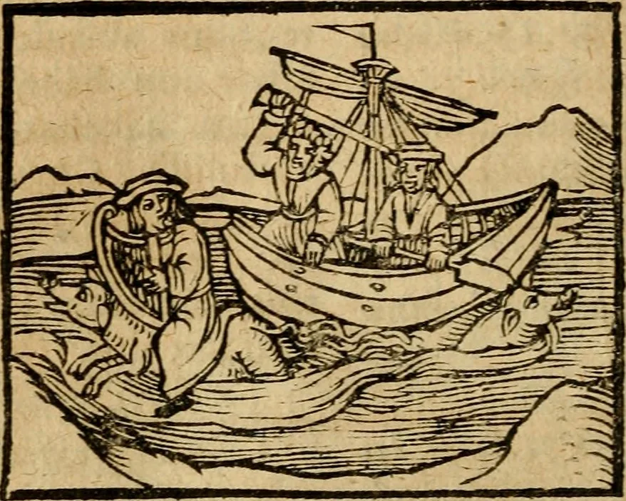 An illustration from Æsopi Phrygis Fabulae graece et latine, cum aliis quibusdam opusculis : quorum indicem sequens pagella indicabit, 1616, leaf 175