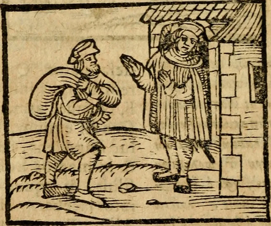 An illustration from Æsopi Phrygis Fabulae graece et latine, cum aliis quibusdam opusculis : quorum indicem sequens pagella indicabit, 1616, leaf 223
