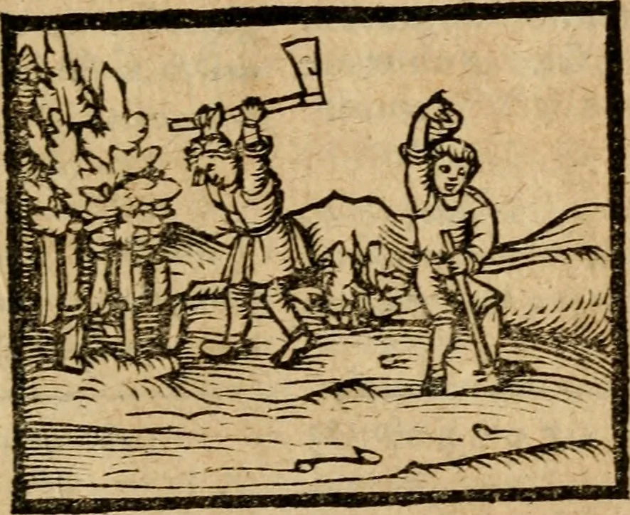 An illustration from Æsopi Phrygis Fabulae graece et latine, cum aliis quibusdam opusculis : quorum indicem sequens pagella indicabit, 1616, leaf 252