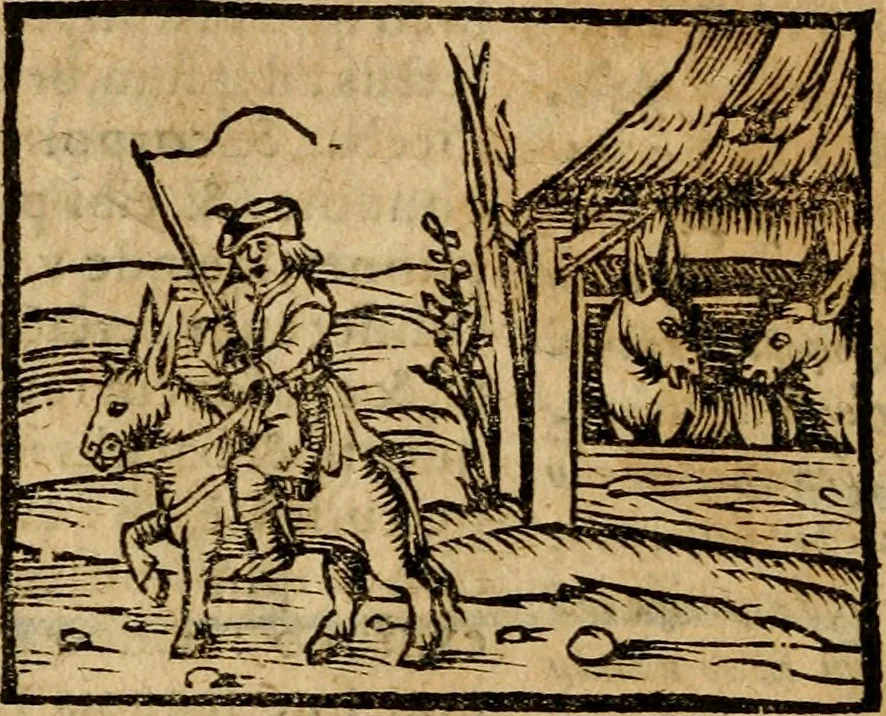 An illustration from Æsopi Phrygis Fabulae graece et latine, cum aliis quibusdam opusculis : quorum indicem sequens pagella indicabit, 1616, leaf 287