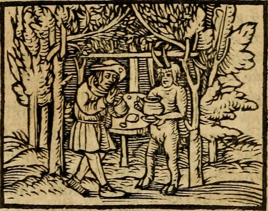 An illustration from Æsopi Phrygis Fabulae graece et latine, cum aliis quibusdam opusculis : quorum indicem sequens pagella indicabit, 1616, leaf 303