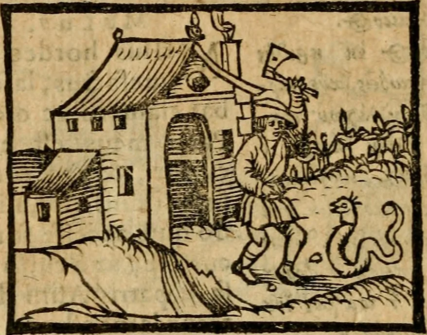 An illustration from Æsopi Phrygis Fabulae graece et latine, cum aliis quibusdam opusculis : quorum indicem sequens pagella indicabit, 1616, leaf 323