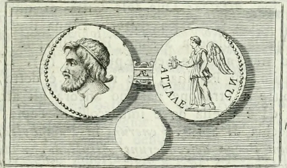 An illustration from Sopra una medaglia di Attalo Filadelfo e sopra una parimente d'Annia Faustina : altre due dissertazioni, 1747, leaf 12