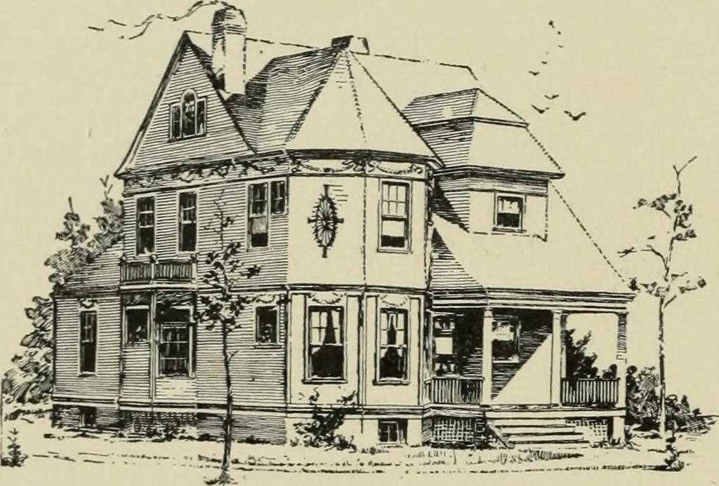 An illustration from Sound sense in suburban architecture, containing hints, suggestions, and bits of practical information for the building of inexpensive country houses, 1893, leaf 109