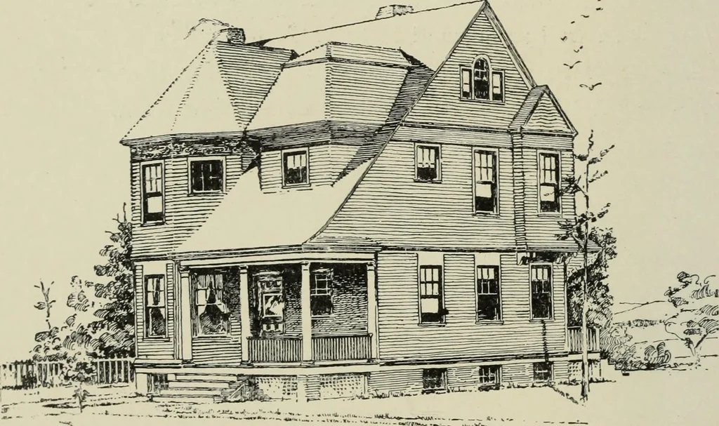 An illustration from Sound sense in suburban architecture, containing hints, suggestions, and bits of practical information for the building of inexpensive country houses, 1893, leaf 15