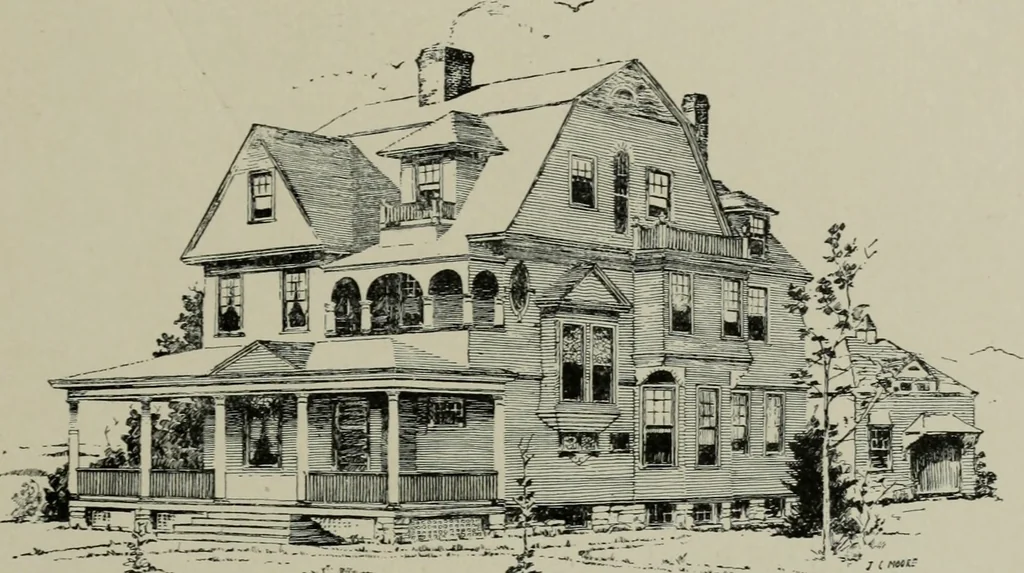 An illustration from Sound sense in suburban architecture, containing hints, suggestions, and bits of practical information for the building of inexpensive country houses, 1893, leaf 16