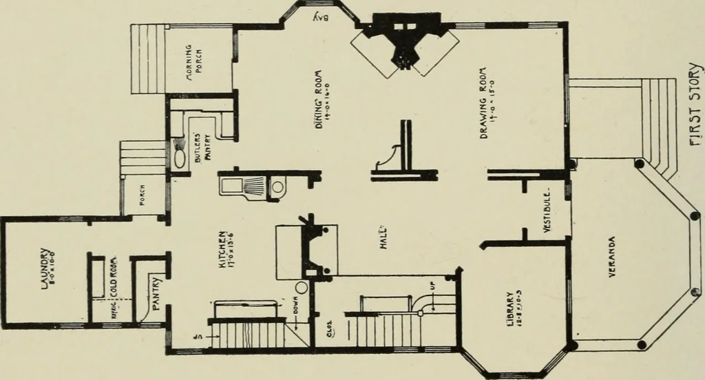 An illustration from Sound sense in suburban architecture, containing hints, suggestions, and bits of practical information for the building of inexpensive country houses, 1893, leaf 41