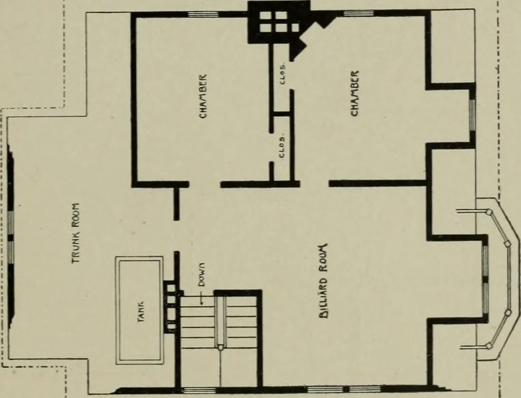 An illustration from Sound sense in suburban architecture, containing hints, suggestions, and bits of practical information for the building of inexpensive country houses, 1893, leaf 42