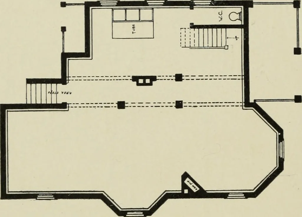 An illustration from Sound sense in suburban architecture, containing hints, suggestions, and bits of practical information for the building of inexpensive country houses, 1893, leaf 45