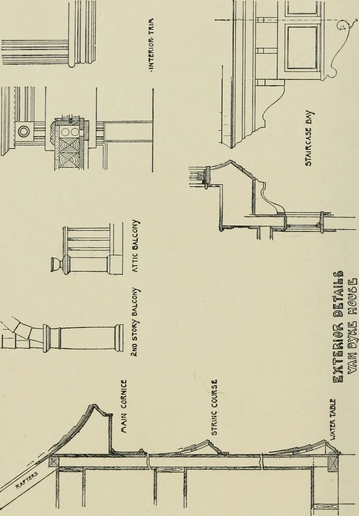 An illustration from Sound sense in suburban architecture, containing hints, suggestions, and bits of practical information for the building of inexpensive country houses, 1893, leaf 47