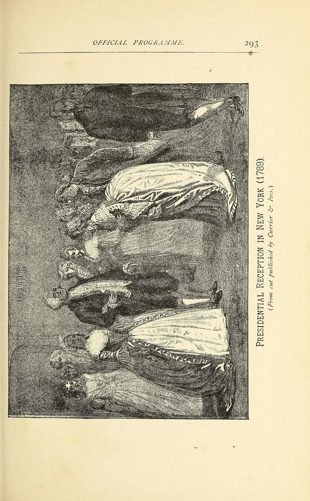 An illustration from Souvenir and official programme of the centennial celebration of George Washington's inauguration as first president of the United States, 1889, leaf 307