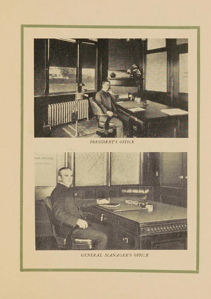 An illustration from Souvenir of the opening of the Administration Building : observations of our factory manager, Mr. Gordon Montagu, 1906, leaf 11