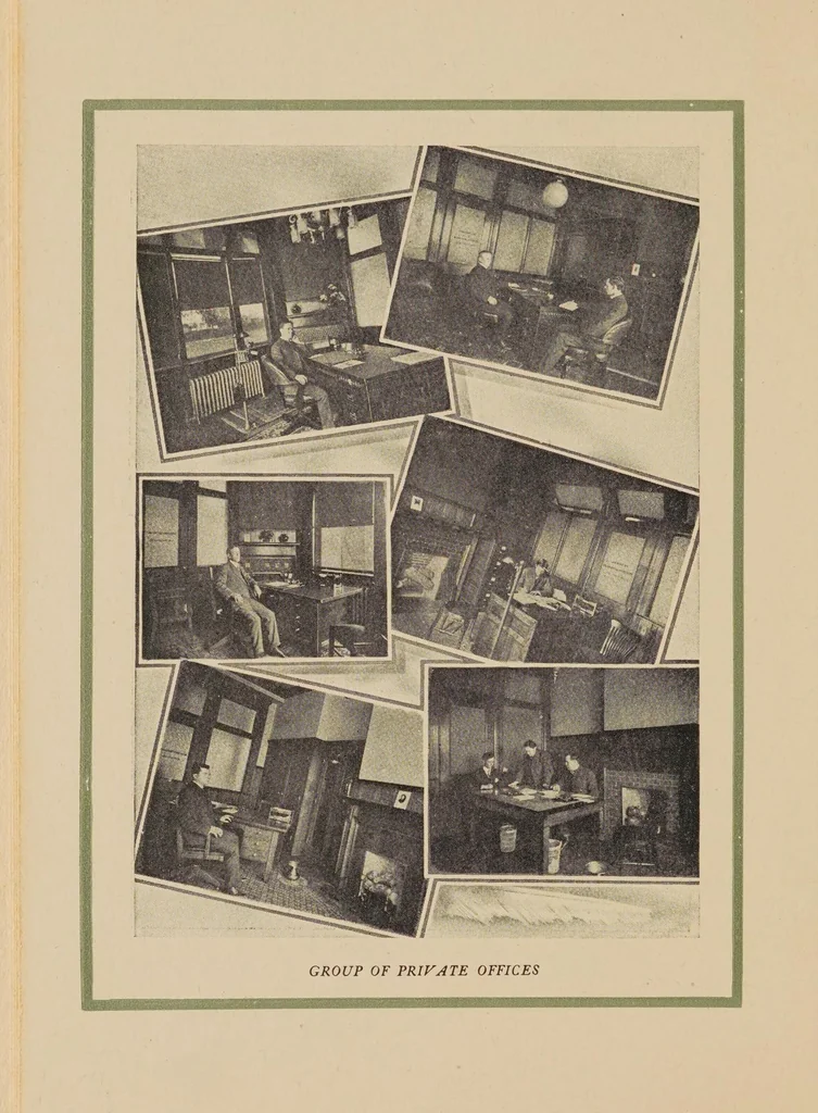 An illustration from Souvenir of the opening of the Administration Building : observations of our factory manager, Mr. Gordon Montagu, 1906, leaf 12