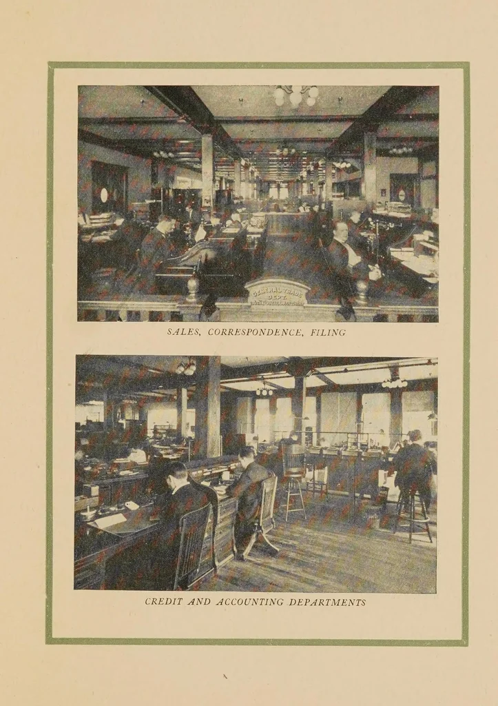 An illustration from Souvenir of the opening of the Administration Building : observations of our factory manager, Mr. Gordon Montagu, 1906, leaf 15