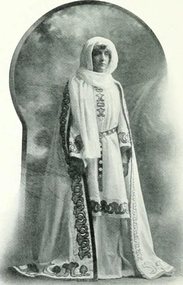 An illustration from Souvenir of the Oxford historical pageant : in aid of the Radcliffe Infirmary, Oxford Eye Hospital, etc., commemoration, 1907, June 27th 28th, 29th, and July 1st, 2d and 3d, 1907, leaf 19