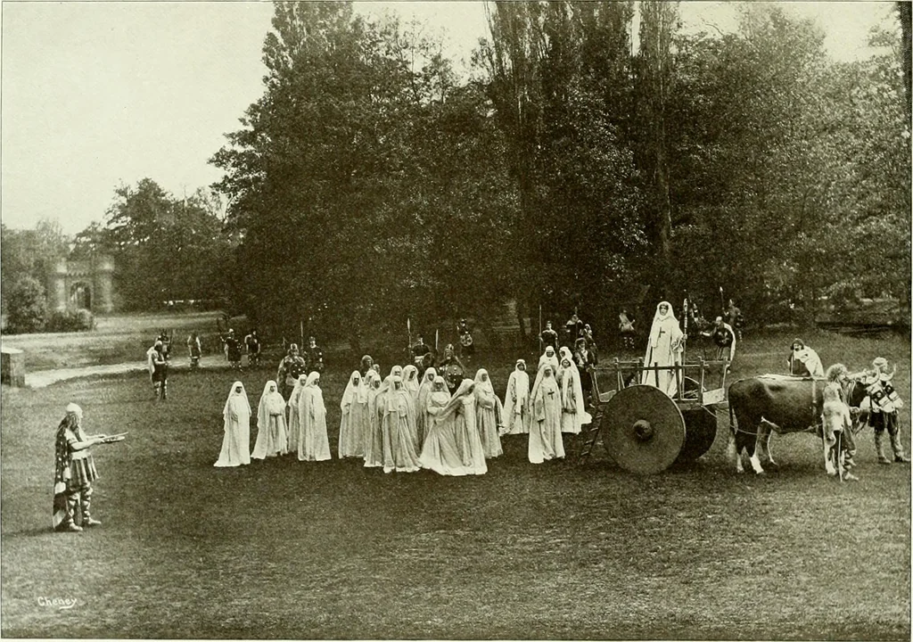 An illustration from Souvenir of the Oxford historical pageant : in aid of the Radcliffe Infirmary, Oxford Eye Hospital, etc., commemoration, 1907, June 27th 28th, 29th, and July 1st, 2d and 3d, 1907, leaf 31