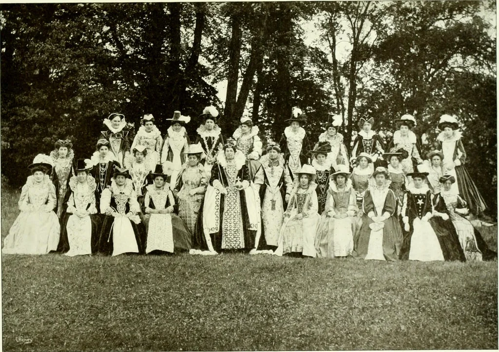 An illustration from Souvenir of the Oxford historical pageant : in aid of the Radcliffe Infirmary, Oxford Eye Hospital, etc., commemoration, 1907, June 27th 28th, 29th, and July 1st, 2d and 3d, 1907, leaf 50