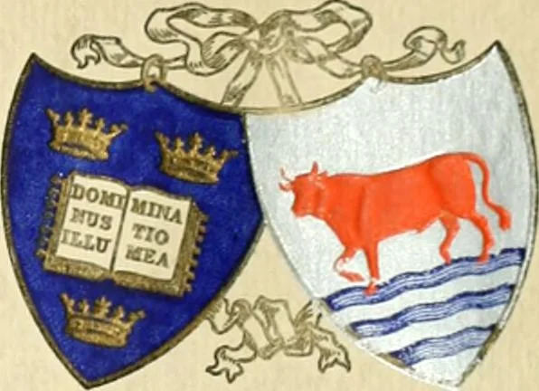 An illustration from Souvenir of the Oxford historical pageant : in aid of the Radcliffe Infirmary, Oxford Eye Hospital, etc., commemoration, 1907, June 27th 28th, 29th, and July 1st, 2d and 3d, 1907, leaf 6