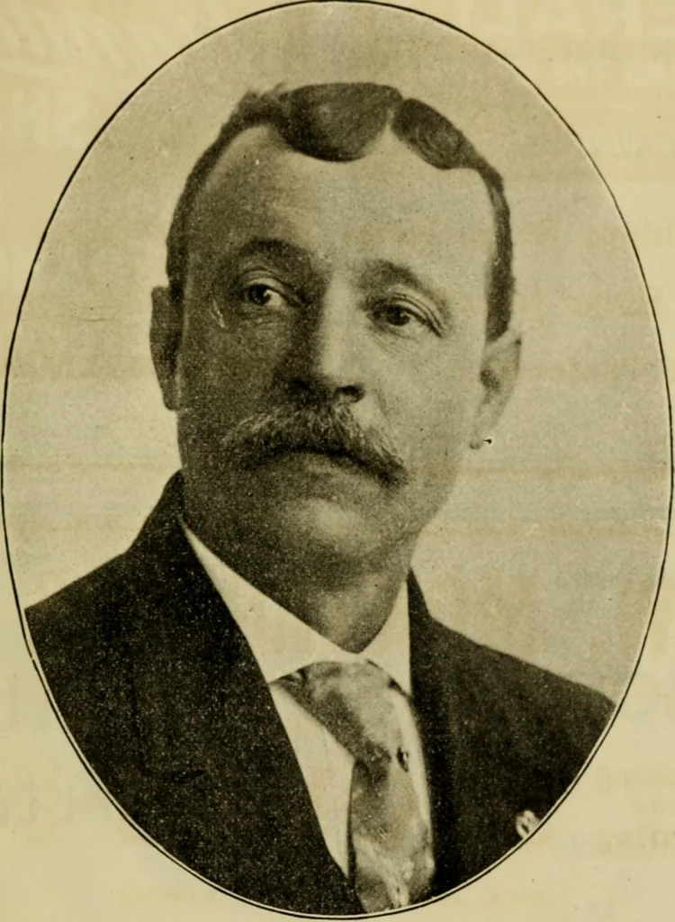 An illustration from Souvenir pictorial history of Local Union no. 104, San Francisco, California, affiliated with Amalgamated Sheet Metal Workers' International Alliance and American Federation of Labor, in honor and commemoration of its twenty-five years of growth and progress, 1910, leaf 12