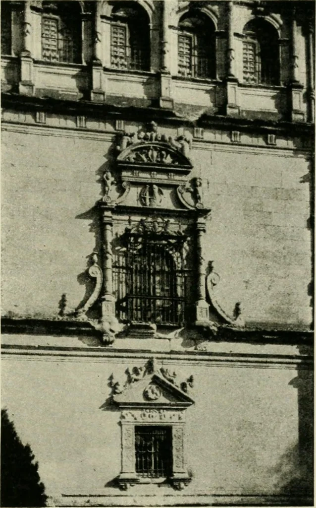 An illustration from Spanish architecture of the sixteenth century; general view of the plateresque and Herrera styles, 1917, leaf 100