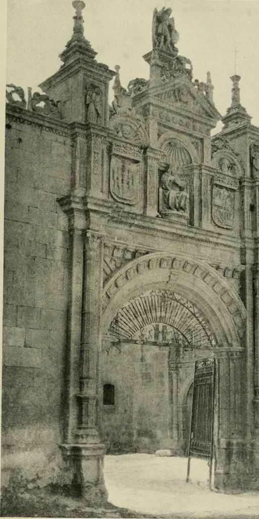 An illustration from Spanish architecture of the sixteenth century; general view of the plateresque and Herrera styles, 1917, leaf 122