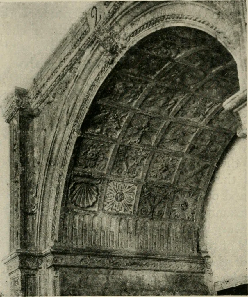 An illustration from Spanish architecture of the sixteenth century; general view of the plateresque and Herrera styles, 1917, leaf 127
