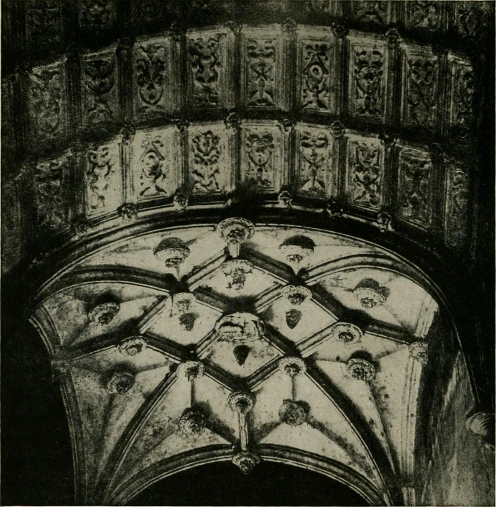 An illustration from Spanish architecture of the sixteenth century; general view of the plateresque and Herrera styles, 1917, leaf 129