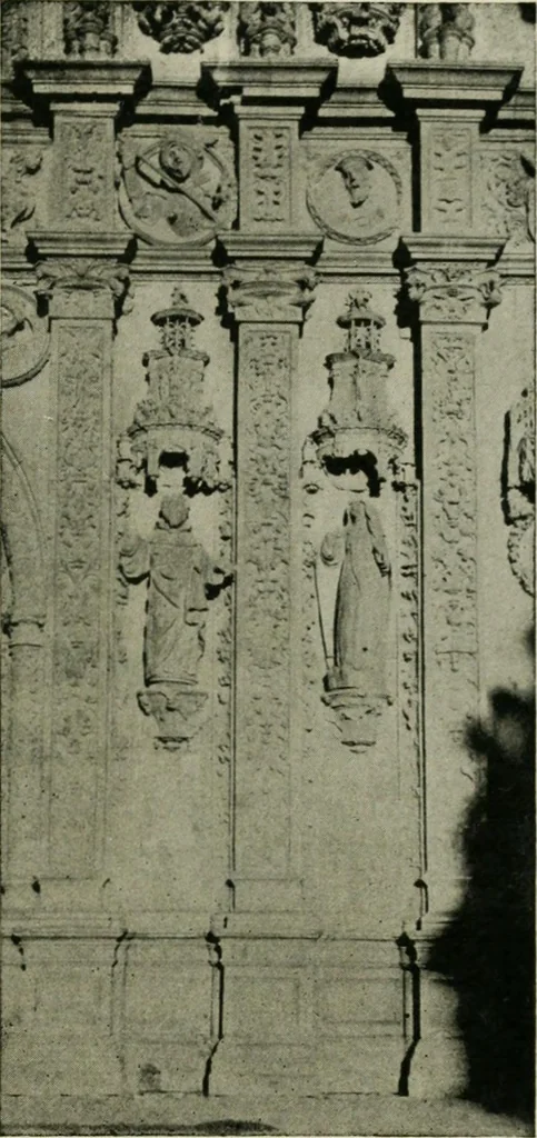 An illustration from Spanish architecture of the sixteenth century; general view of the plateresque and Herrera styles, 1917, leaf 190