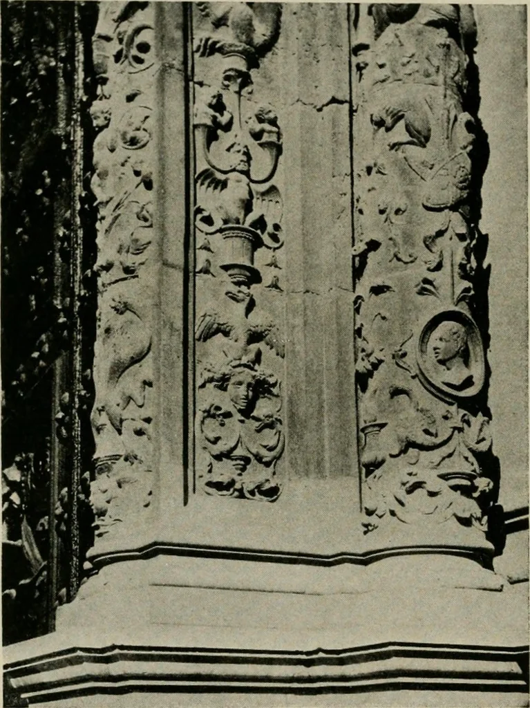 An illustration from Spanish architecture of the sixteenth century; general view of the plateresque and Herrera styles, 1917, leaf 245