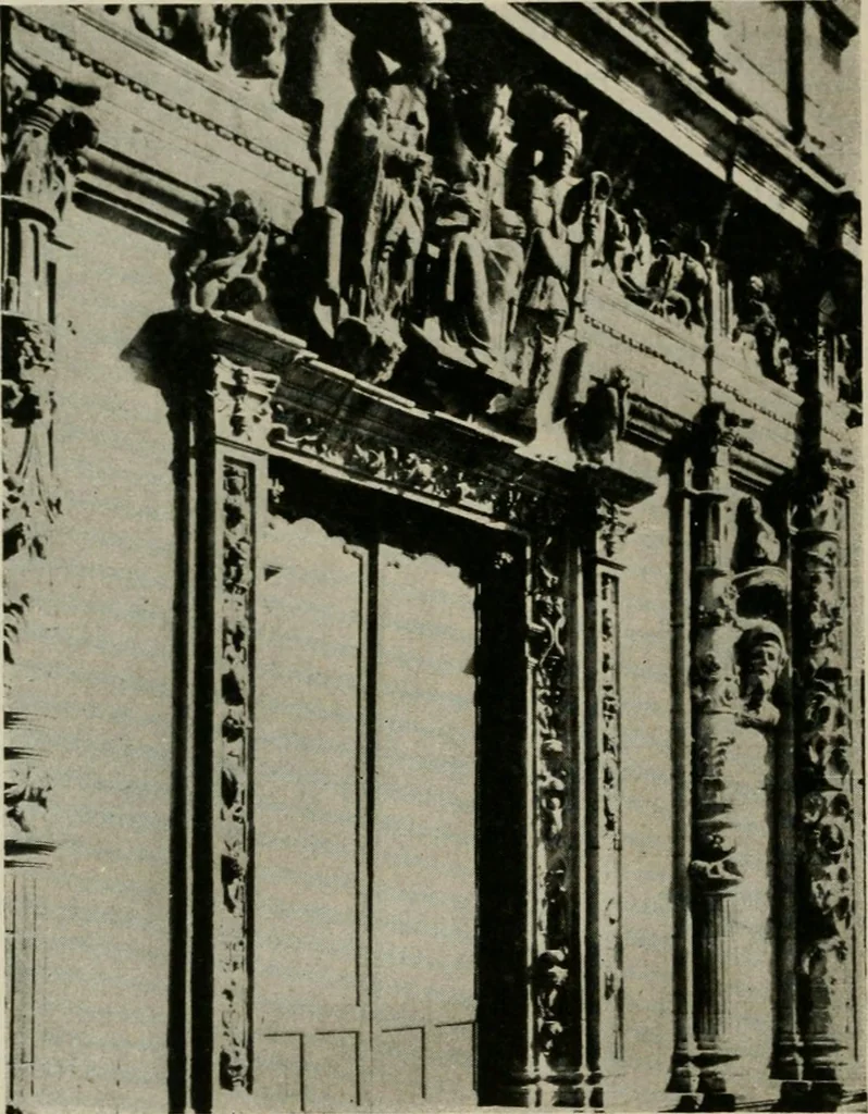 An illustration from Spanish architecture of the sixteenth century; general view of the plateresque and Herrera styles, 1917, leaf 247