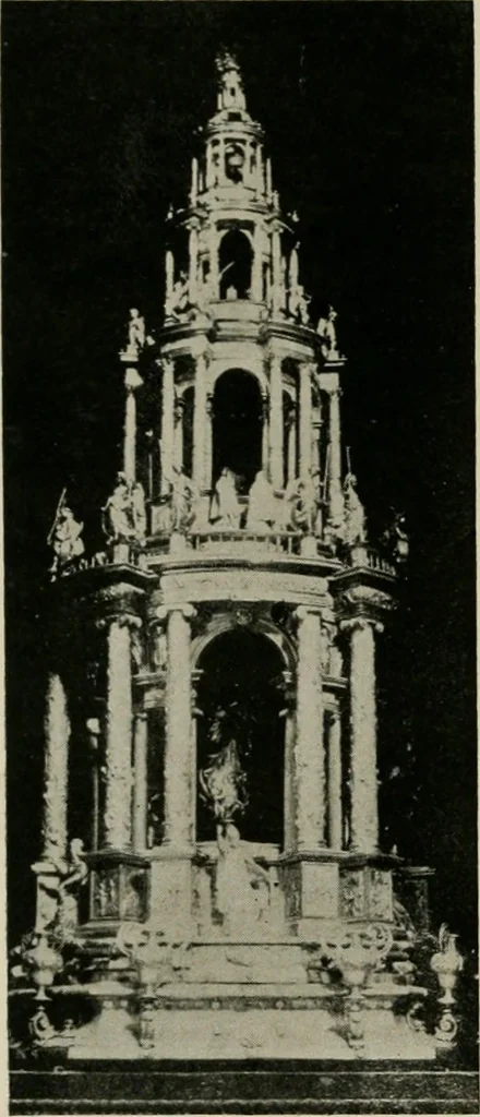 An illustration from Spanish architecture of the sixteenth century; general view of the plateresque and Herrera styles, 1917, leaf 257