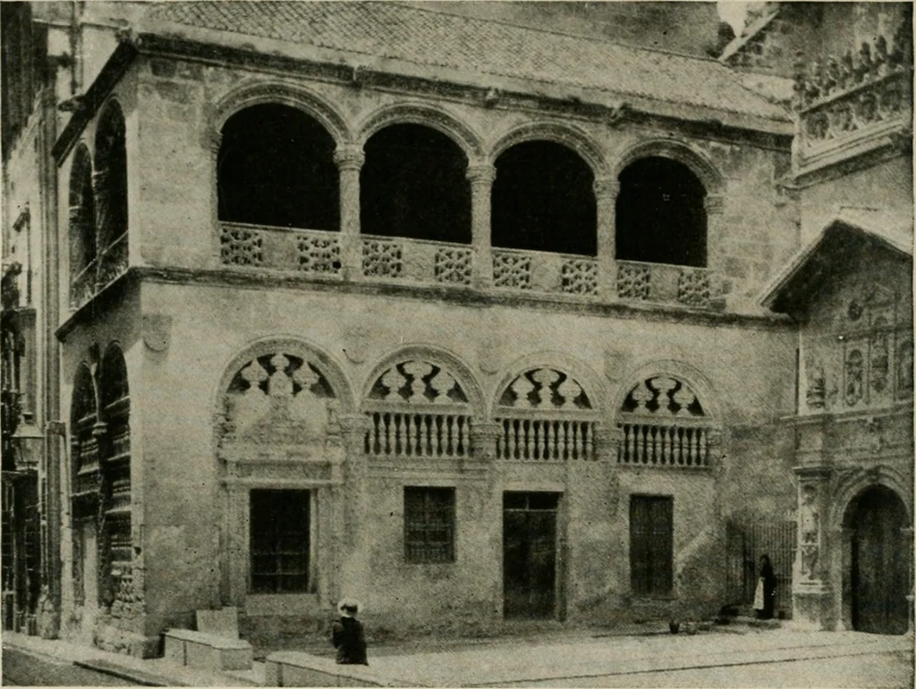 An illustration from Spanish architecture of the sixteenth century; general view of the plateresque and Herrera styles, 1917, leaf 323