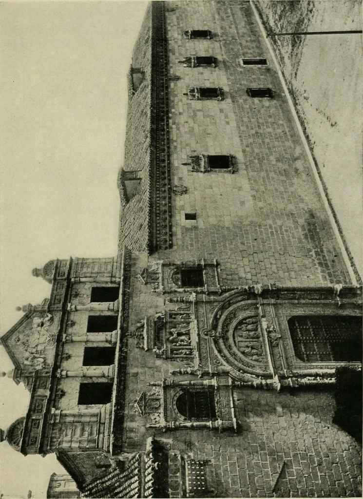An illustration from Spanish architecture of the sixteenth century; general view of the plateresque and Herrera styles, 1917, leaf 34