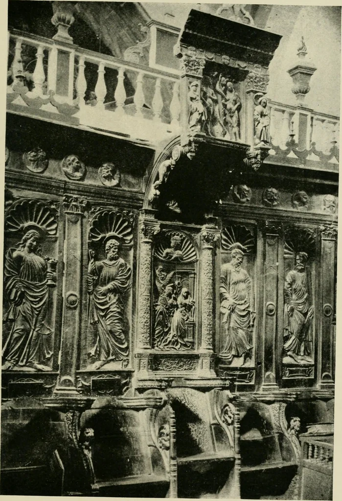 An illustration from Spanish architecture of the sixteenth century; general view of the plateresque and Herrera styles, 1917, leaf 354