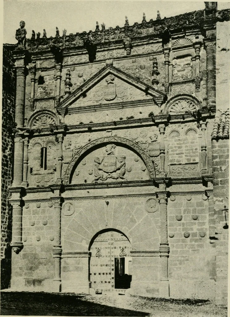 An illustration from Spanish architecture of the sixteenth century; general view of the plateresque and Herrera styles, 1917, leaf 358