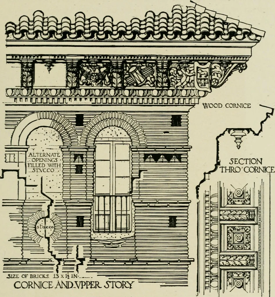 An illustration from Spanish architecture of the sixteenth century; general view of the plateresque and Herrera styles, 1917, leaf 380