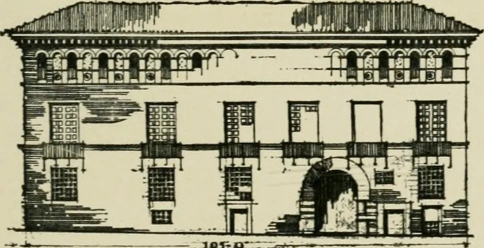 An illustration from Spanish architecture of the sixteenth century; general view of the plateresque and Herrera styles, 1917, leaf 380