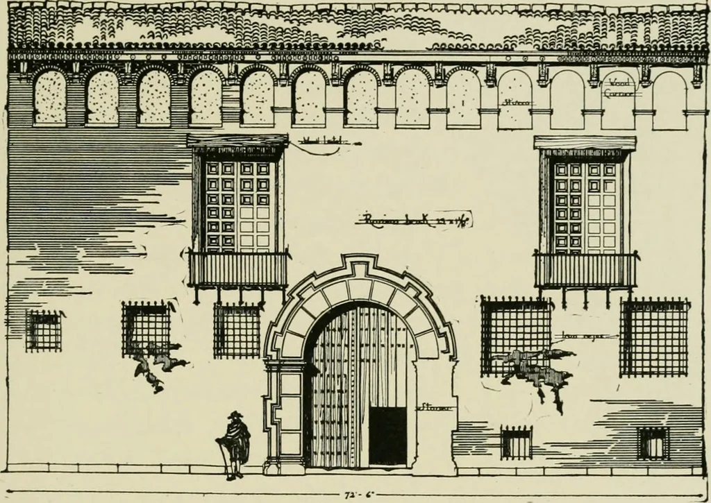 An illustration from Spanish architecture of the sixteenth century; general view of the plateresque and Herrera styles, 1917, leaf 388