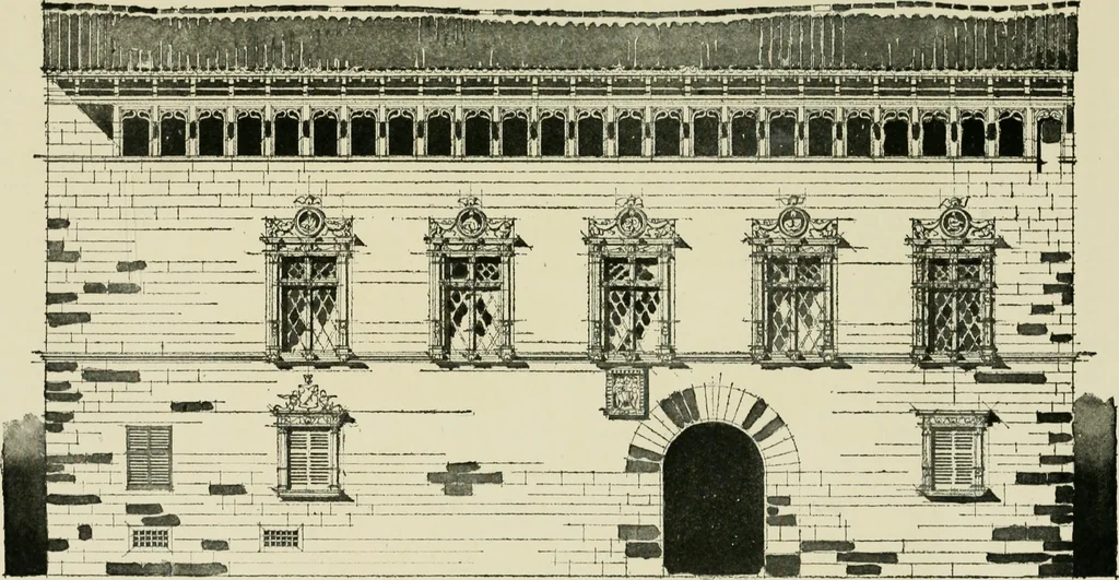 An illustration from Spanish architecture of the sixteenth century; general view of the plateresque and Herrera styles, 1917, leaf 406