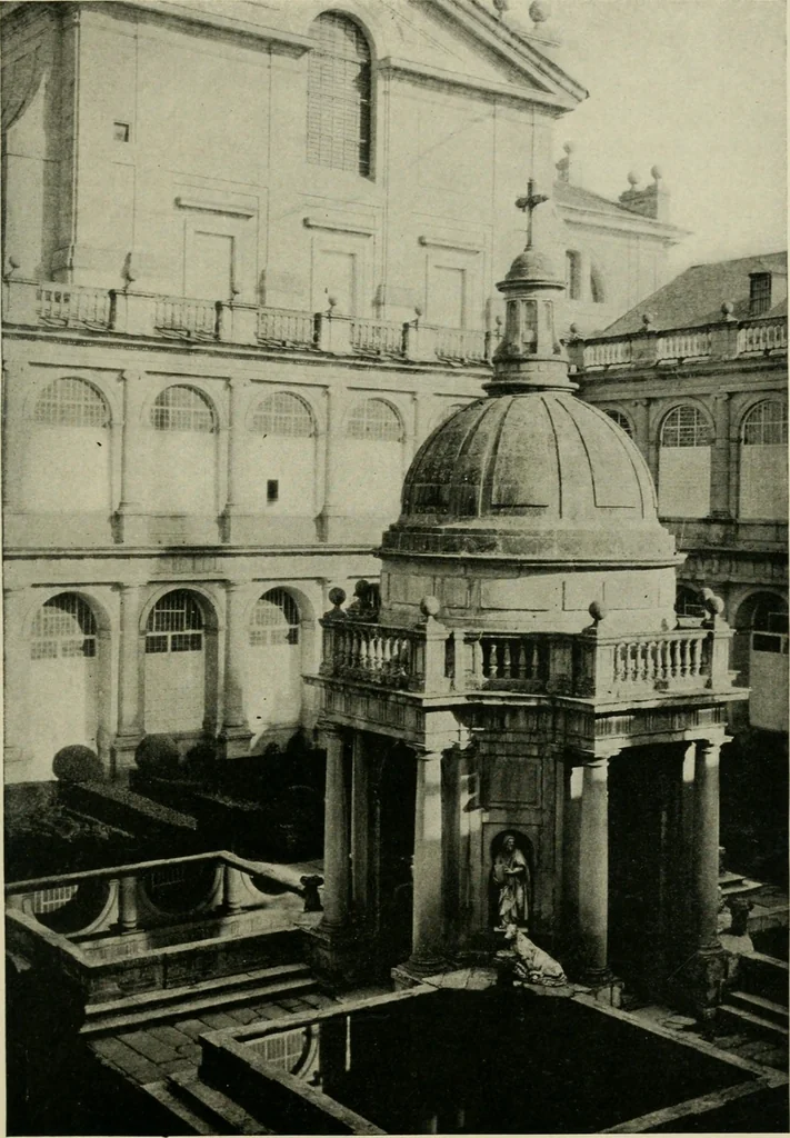 An illustration from Spanish architecture of the sixteenth century; general view of the plateresque and Herrera styles, 1917, leaf 450
