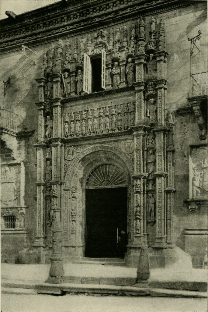 An illustration from Spanish architecture of the sixteenth century; general view of the plateresque and Herrera styles, 1917, leaf 60