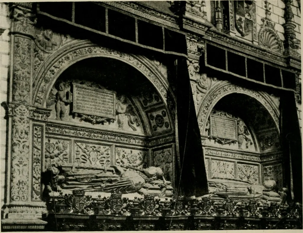 An illustration from Spanish architecture of the sixteenth century; general view of the plateresque and Herrera styles, 1917, leaf 71