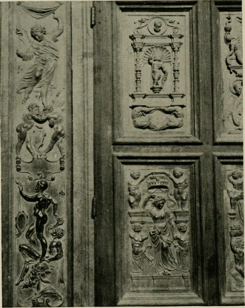 An illustration from Spanish architecture of the sixteenth century; general view of the plateresque and Herrera styles, 1917, leaf 79