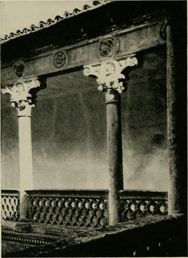 An illustration from Spanish architecture of the sixteenth century; general view of the plateresque and Herrera styles, 1917, leaf 85