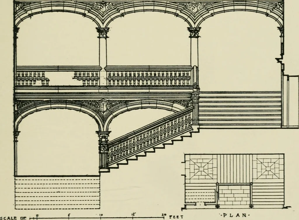An illustration from Spanish architecture of the sixteenth century; general view of the plateresque and Herrera styles, 1917, leaf 90