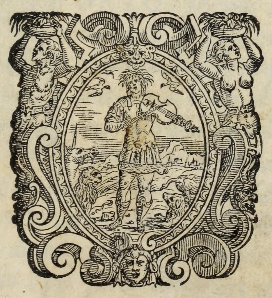 An illustration from Specchio di scienze et compendio delle cose, d'Oratio Rinaldi bolognese : nel quale sommariamente si trouano raccolte le materie più notabili, che da' studiosi d'ogni scienza possono desiderarsi, ridotte tutte sotto i suoi capi vniuersali : nvovamente posto in lvce, 1583, leaf 5