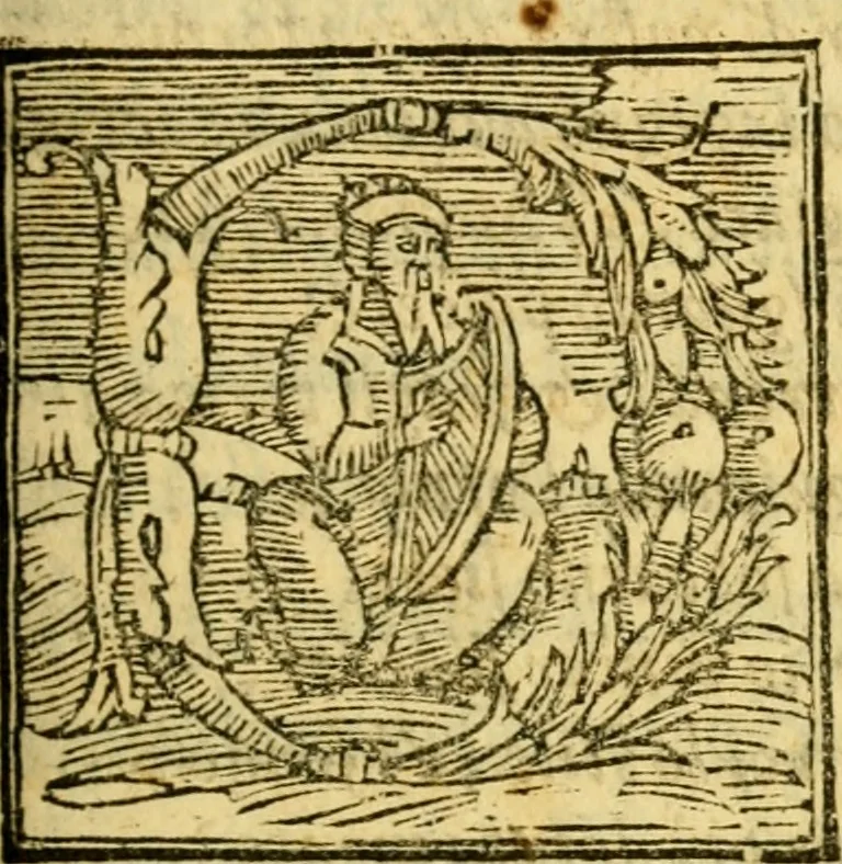 An illustration from Specchio di virtu : nel quale brevemente si descriue la buona amicitia, la grandezza, e principio del matrimonio & di quanta eccellecza sia nelle femmine la castita; con molit notabilissimi essempe secondo i soggetti, da qvaliciascvno potra prender materia, & ammaestramento di ben viuere, 1566, leaf 94